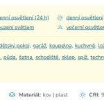Info box s popisem atributů produktu