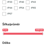 Filtrování produktů podle parametrů