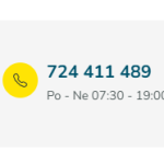 Banner s kontaktními informacemi a dostupností podpory