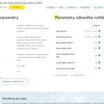 Výpis technických parametrů na detailu produktu