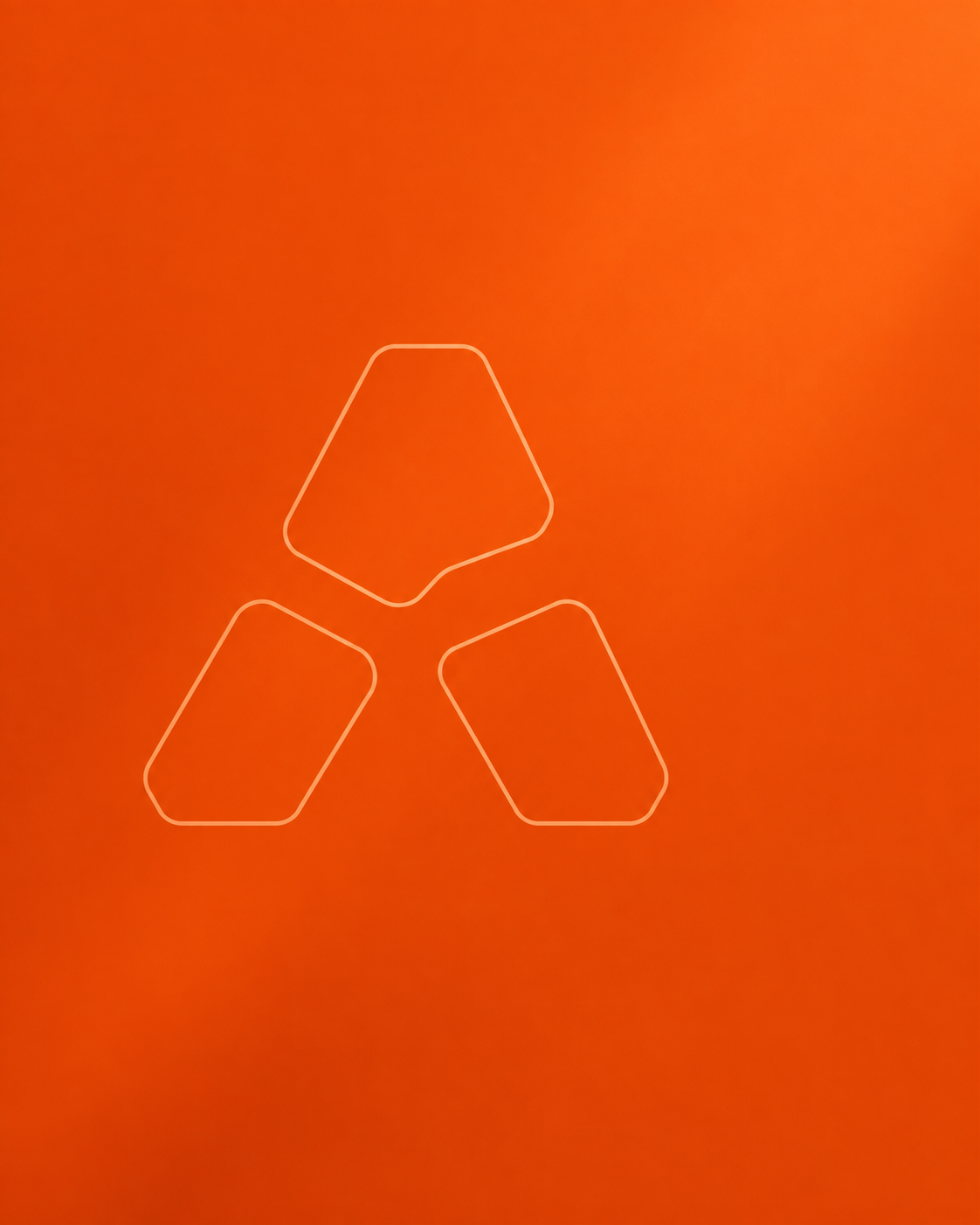 Affinite logo pattern on an orange surface