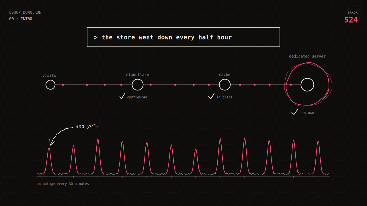 Error 524 on WooCommerce: why the store went down every half hour